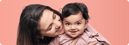 Mother and baby having fun