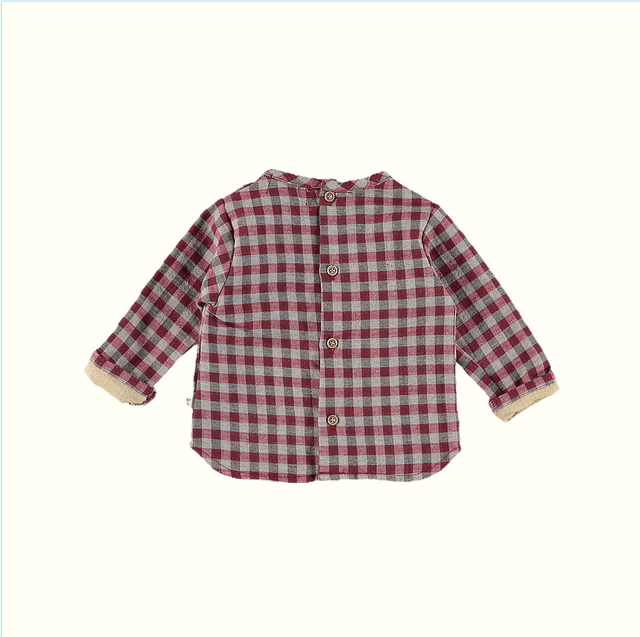 Kid's Checkered Top With Front Pocket - Petit Indi