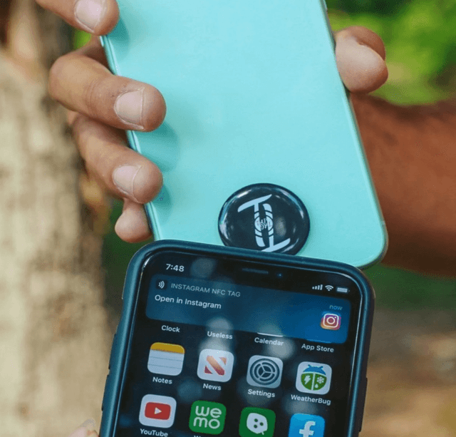 Sticky Tap NFC Tag for Phone - Black