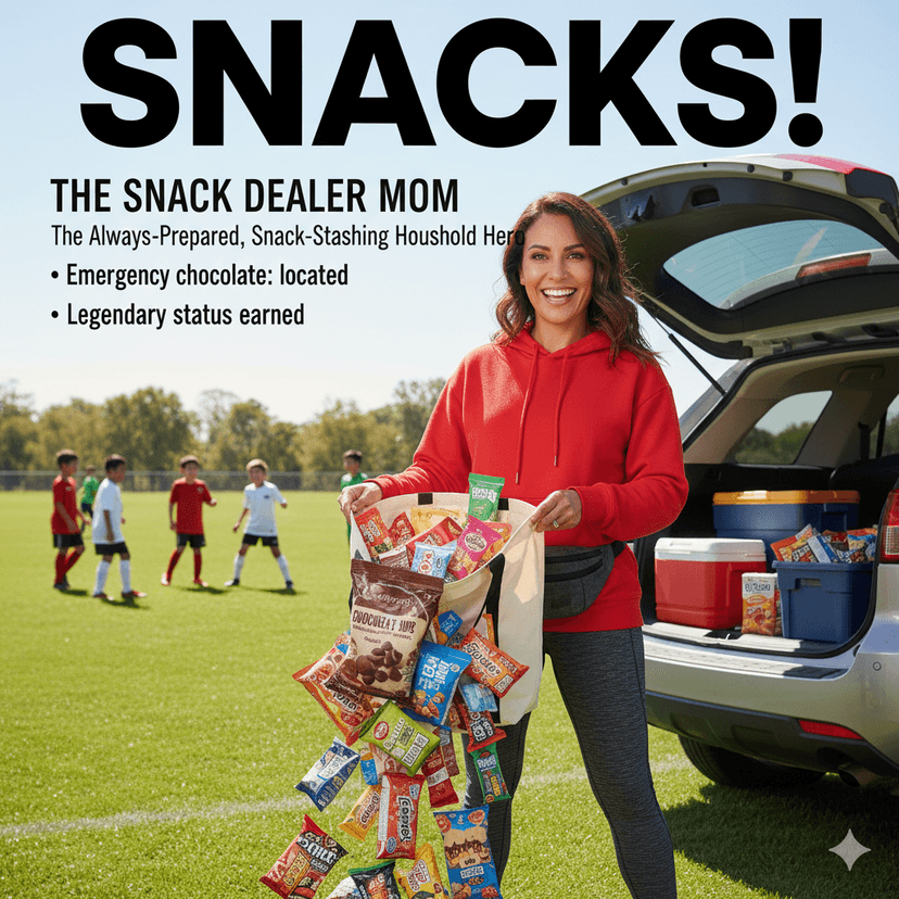 The Snack Dealer Mom: The Always-Prepared, Snack-Stashing Household Hero