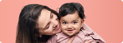 Mother and baby having fun